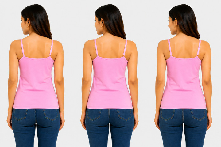 SHIIVORAA Women's Super Combed Cotton Rib Camisole with Adjustable Straps Pack Of 3 (Single Colour) | Camisole | Cami Top | Women Camisole | Ladies Camisole | Spaghetti Strap Camisole | Sleeveless Camisole