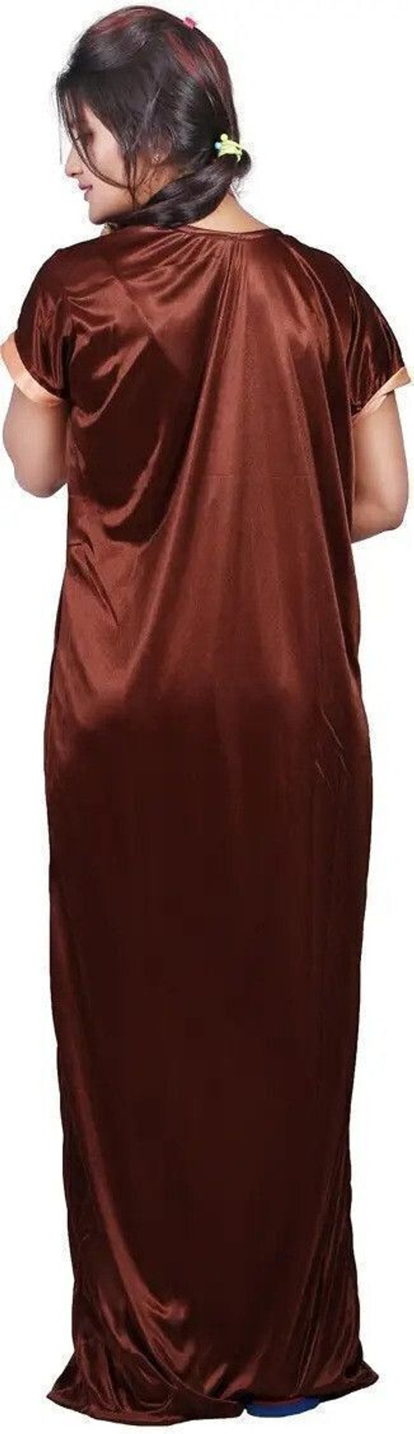 SHIVORAA Women’s Satin Nighty and Robe Pack Of 2 (Long) | Nightdress | Sleepwear | Fancy Nightwear | Ladies Night Gown | Women Nightwear | Soft Satin Night Suit | Bridal Nighty Set | Female Sleepwear | Stylish Nightdress for Women