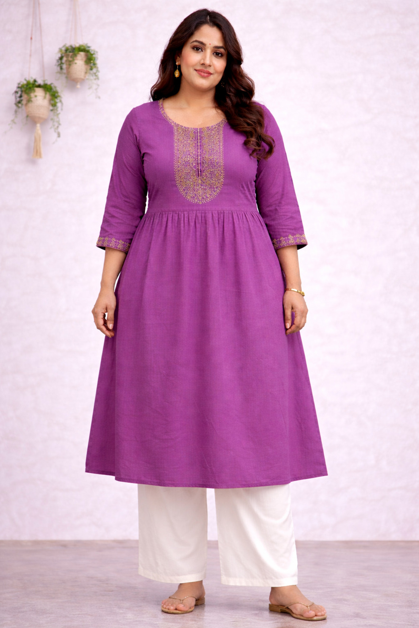 SHIVORAA Women’s  Embroidered Silk Blend Straight Kurta (Plus Size) | Casual Wear Kurti for Women | Stylish Printed Kurta | Comfortable Daily Wear | Ethnic Kurti | Regular Fit Kurti | Office Wear Kurta | Fashionable Women Kurti | Trendy Ethnic Wear | Ladi