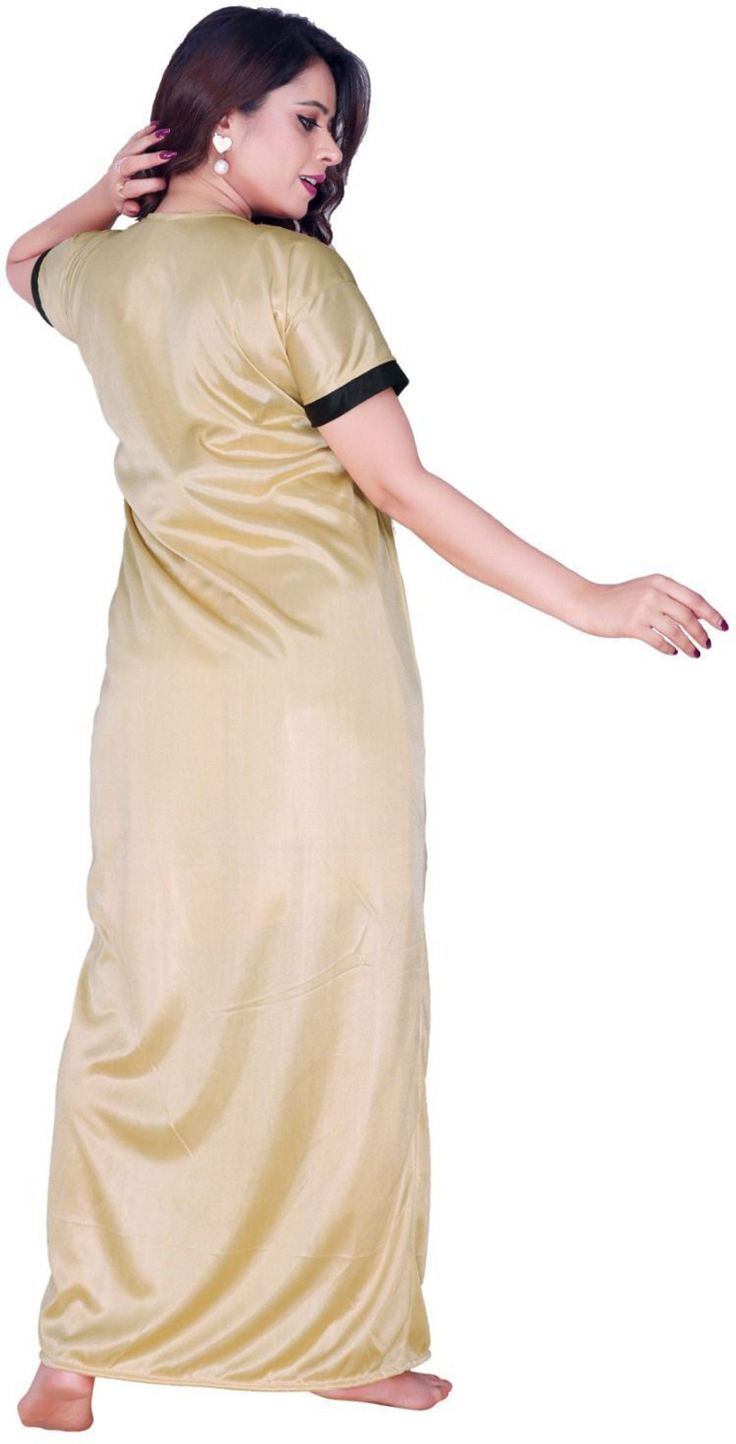 SHIVORAA Women’s Satin Nighty and Robe Pack Of 2 | Nightdress | Sleepwear | Fancy Nightwear | Ladies Night Gown | Women Nightwear | Soft Satin Night Suit | Bridal Nighty Set | Female Sleepwear | Stylish Nightdress for Women