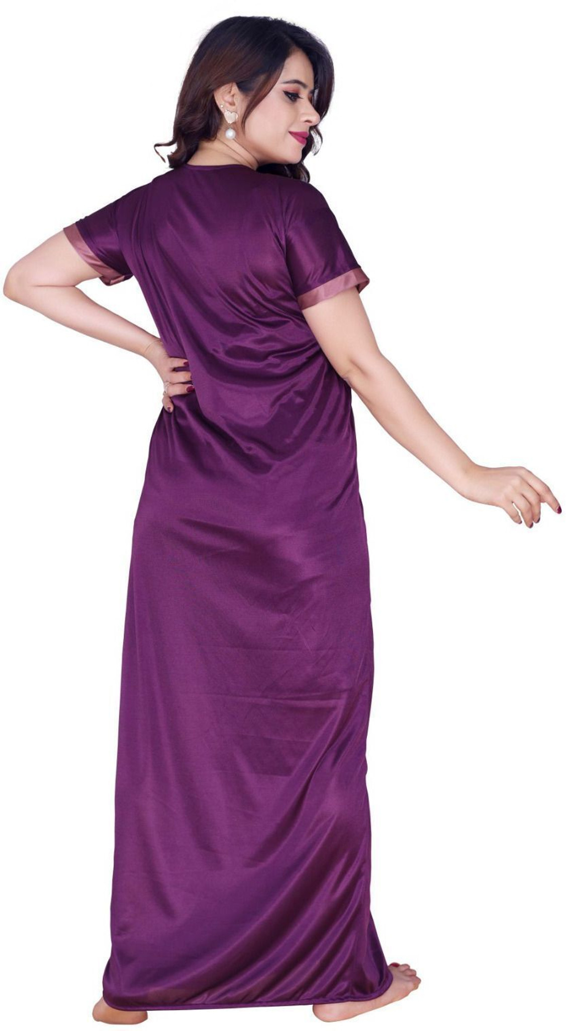 SHIVORAA Women’s Satin Nighty and Robe Pack Of 2 | Nightdress | Sleepwear | Fancy Nightwear | Ladies Night Gown | Women Nightwear | Soft Satin Night Suit | Bridal Nighty Set | Female Sleepwear | Stylish Nightdress for Women
