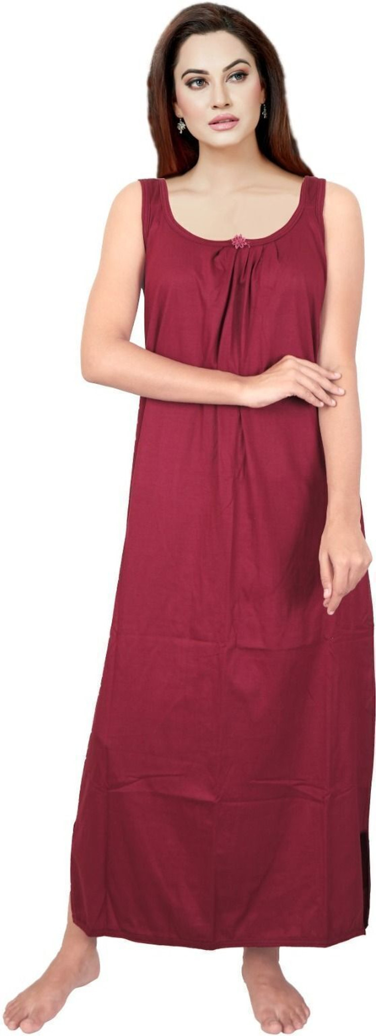 SHIIVORAA Women's Cotton Sleeveless Night Dress | Nighty | Nightgown | Sleepwear | Sleeveless Nighties | Nightdress | Female Nightwear